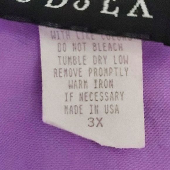 Vintage Retro Lavander Ruffled Neck Button Down Top - Picture 8 of 9